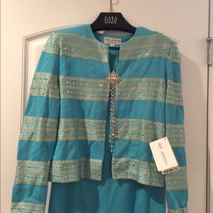 Elegant evening jacket and dress.